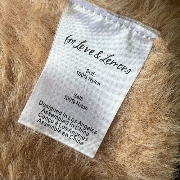 For Love & Lemons Cher Crop Sweater Tank in Light Pink Large NEW - Picture 6 of 6